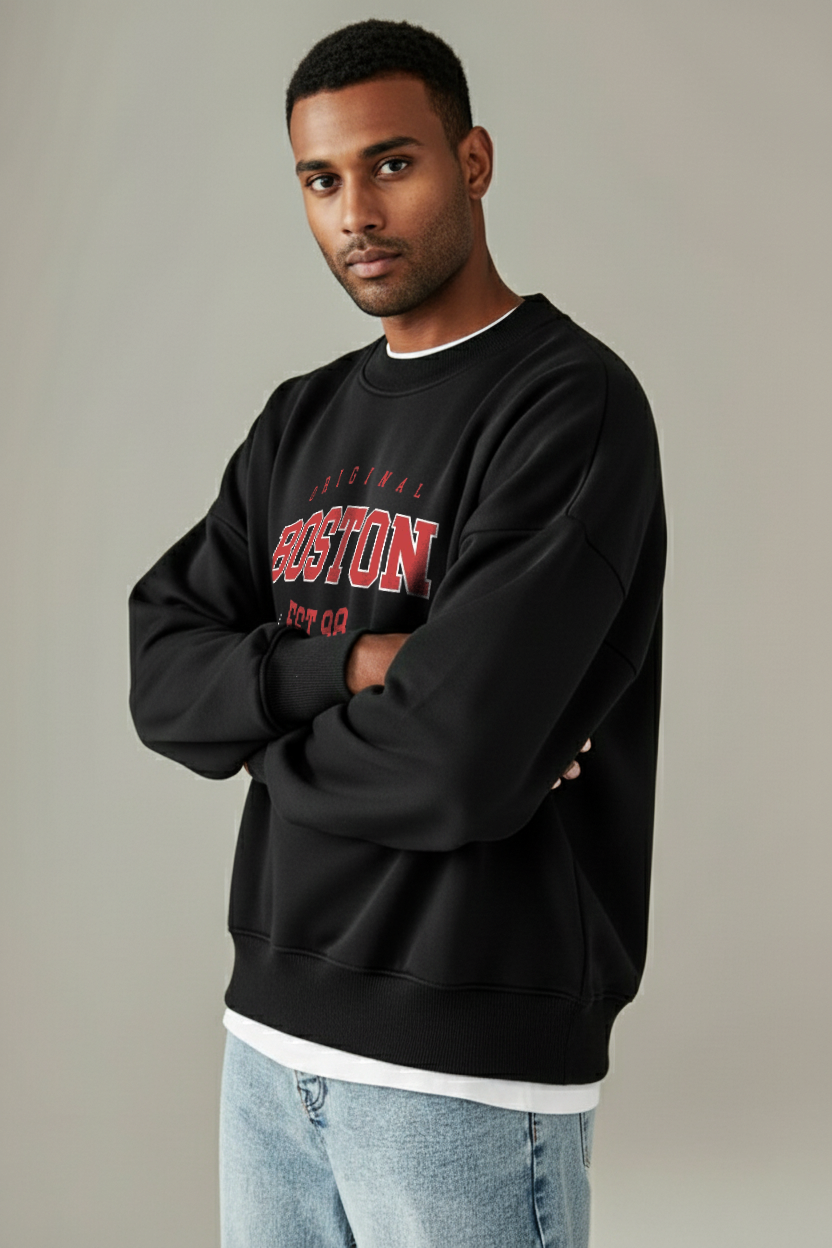 Black sweatshirt with Original Boston EST 98