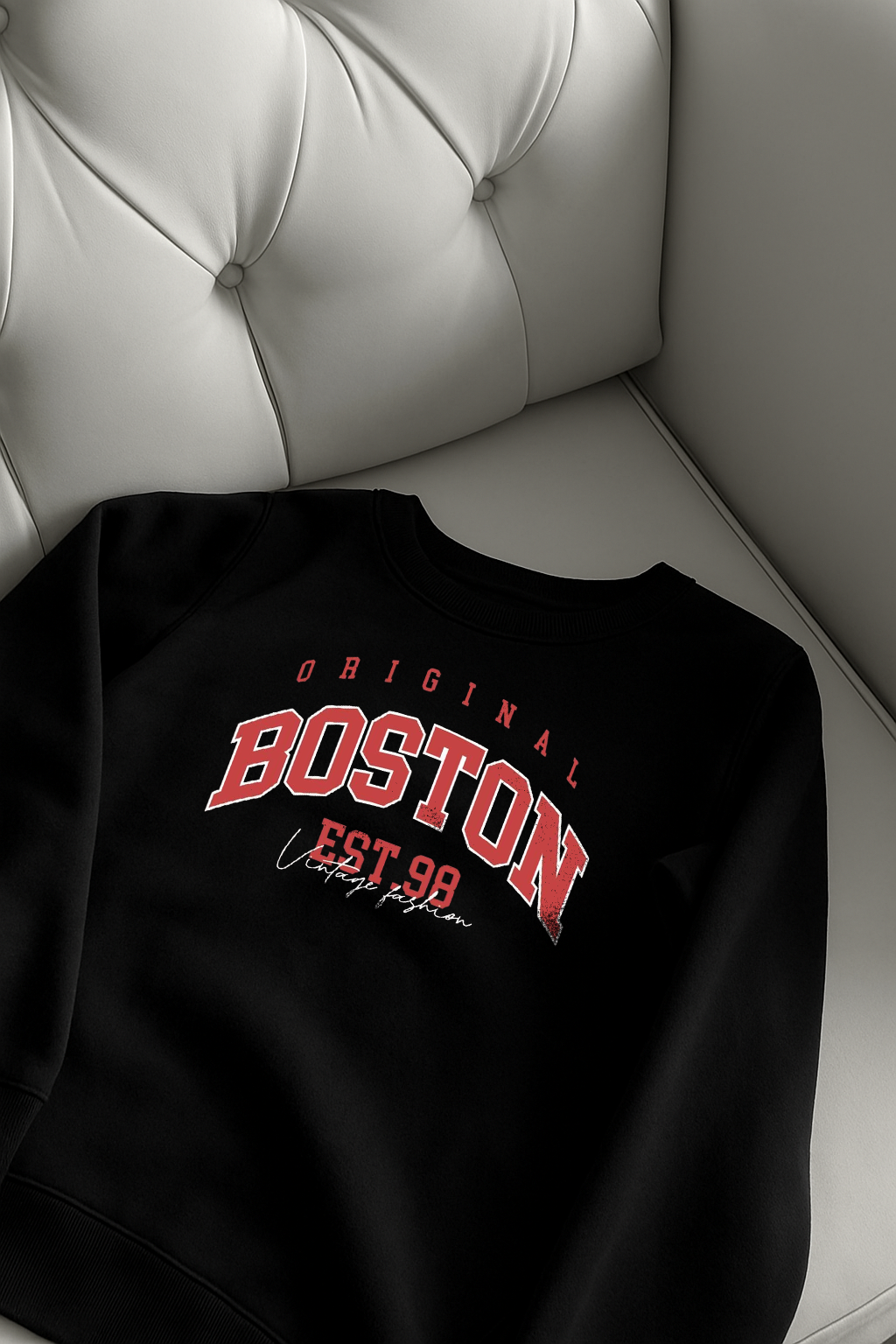 Black sweatshirt with Original Boston EST 98