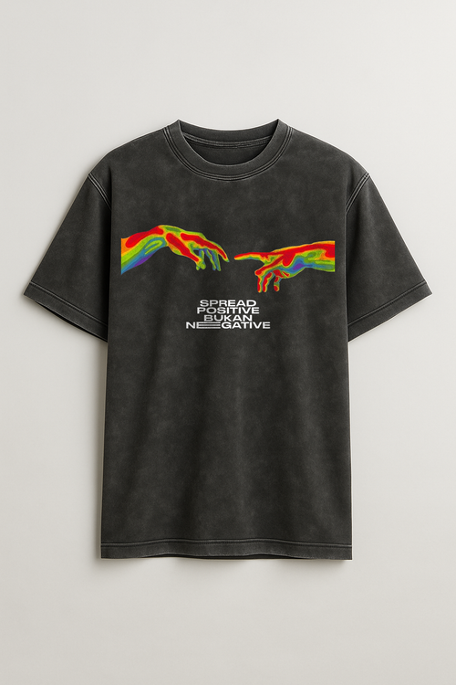 Be Positive Acid Wash Oversized Tee