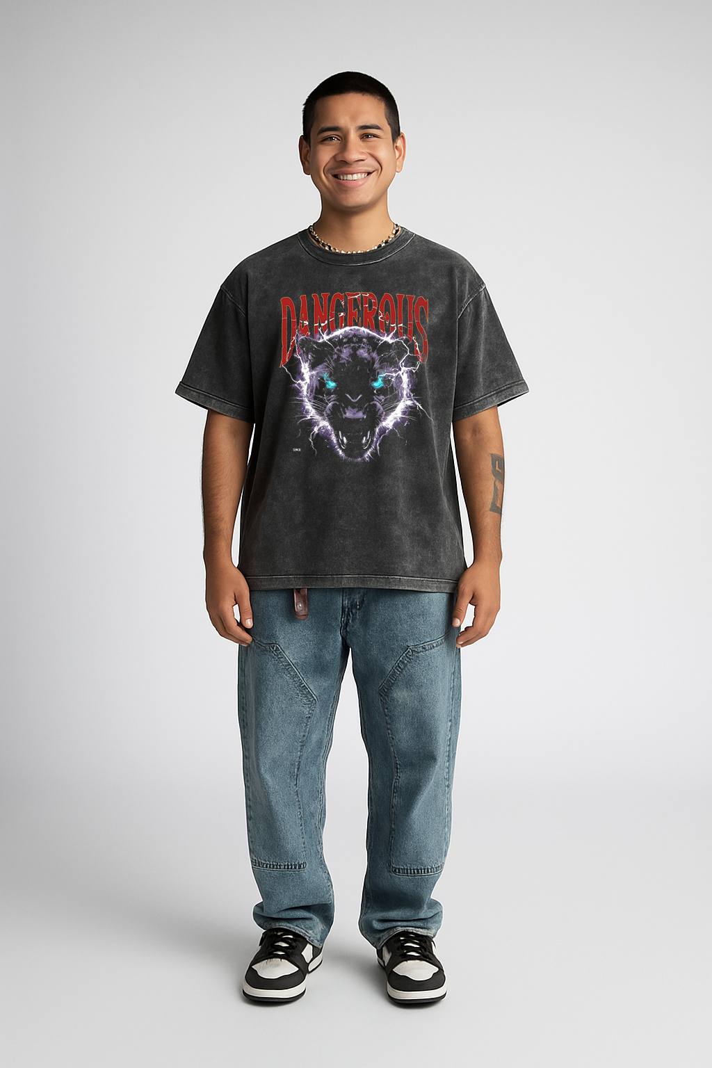 Dangerous Unisex Acid Washed Oversized Tee