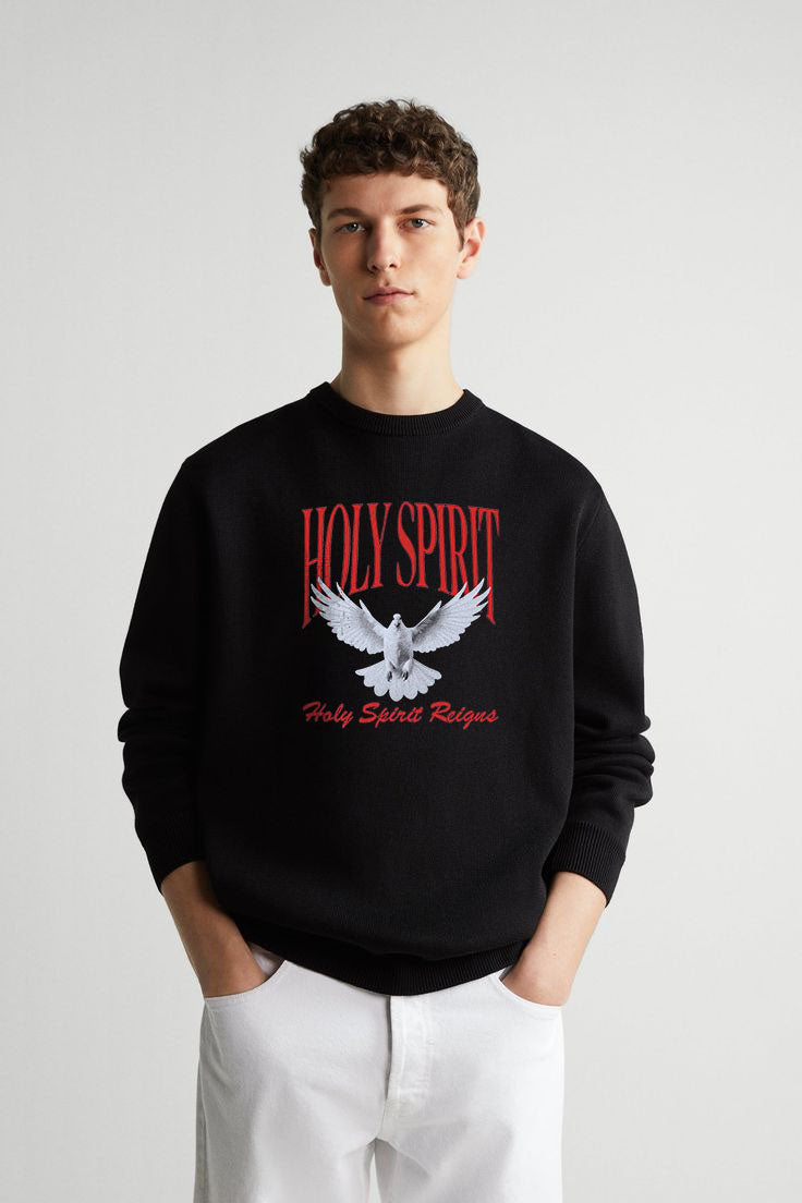 Black sweatshirt with Holy Spirit