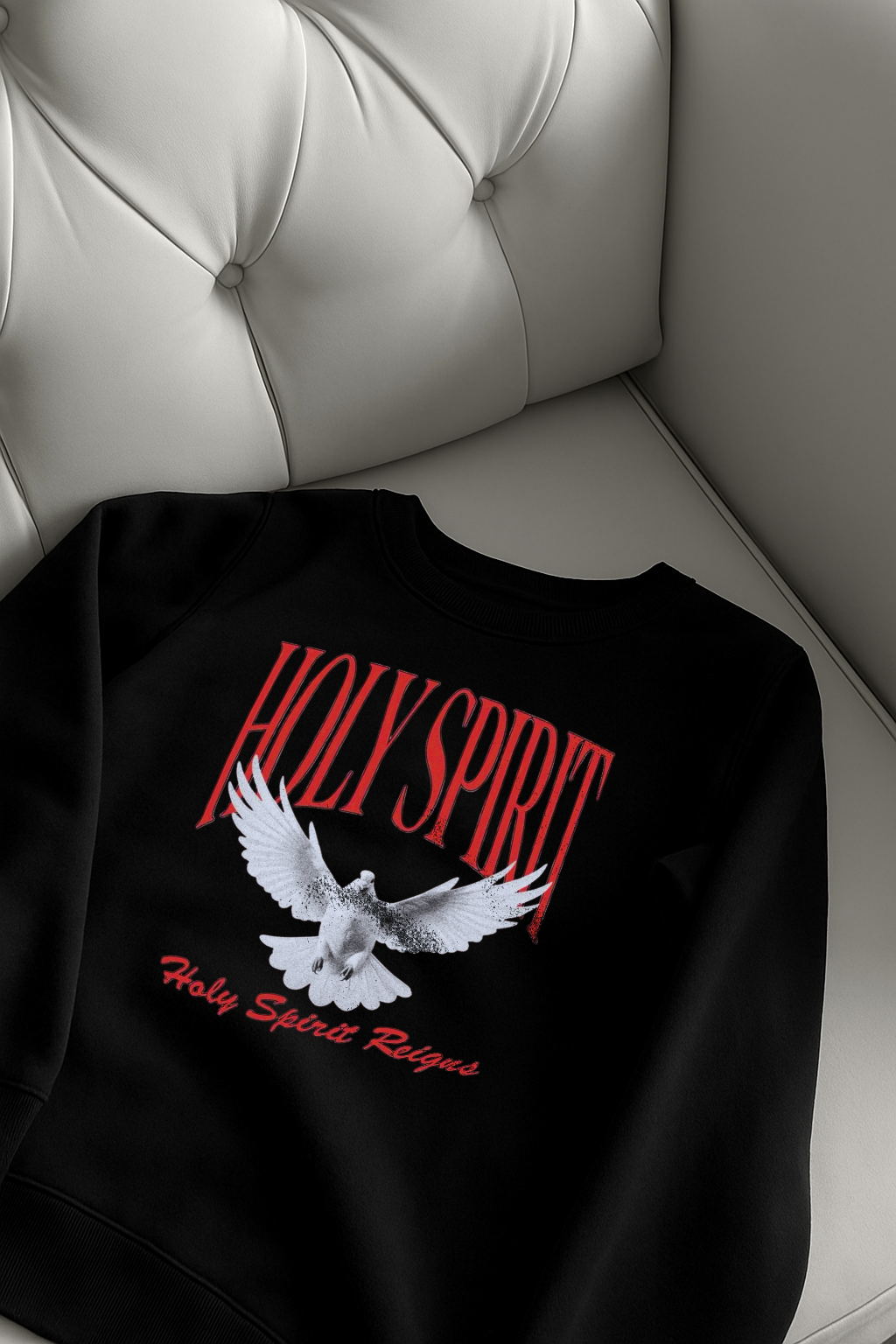 Black sweatshirt with Holy Spirit
