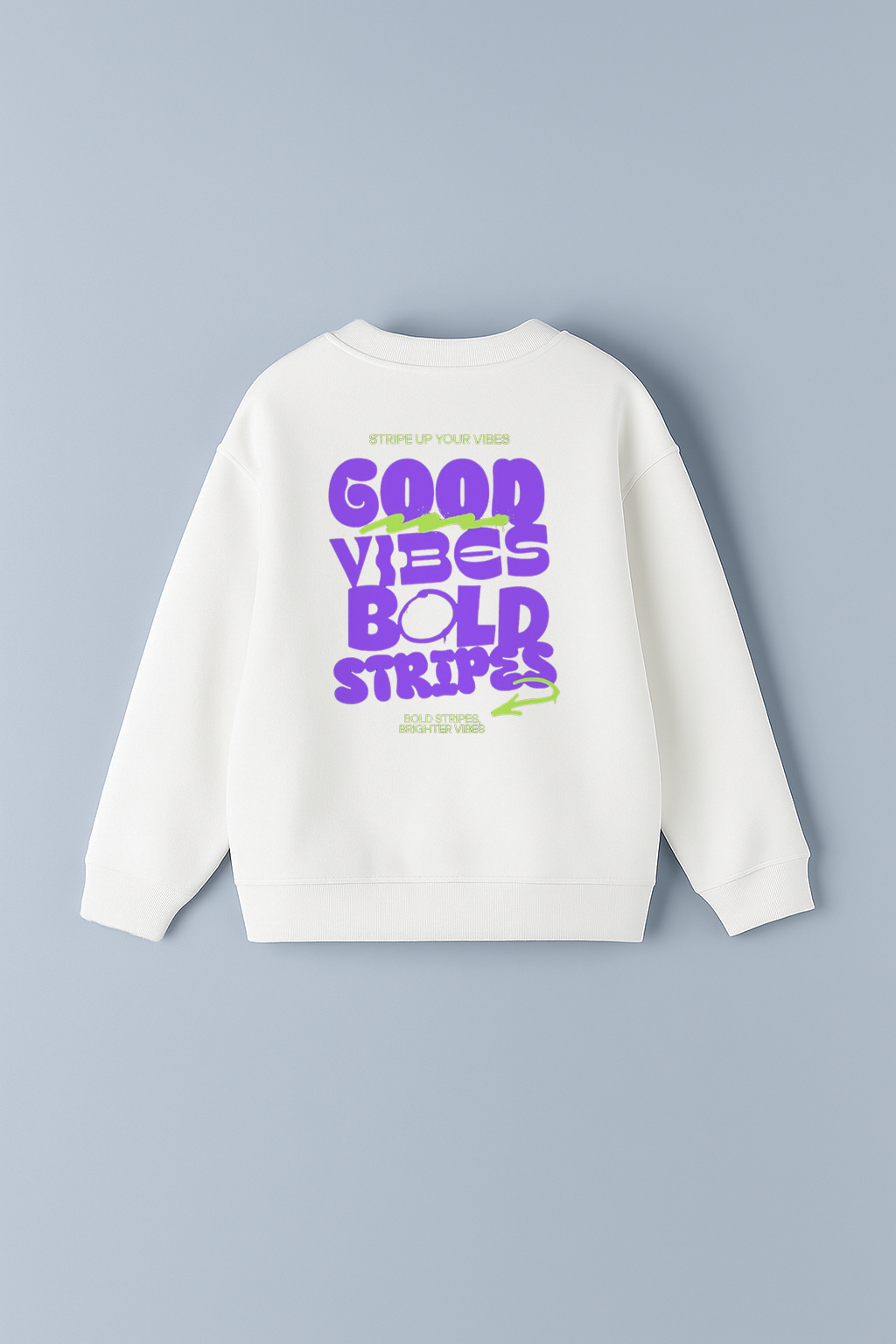 Good Vibes Bold Stripes Unisex Oversized Sweatshirt