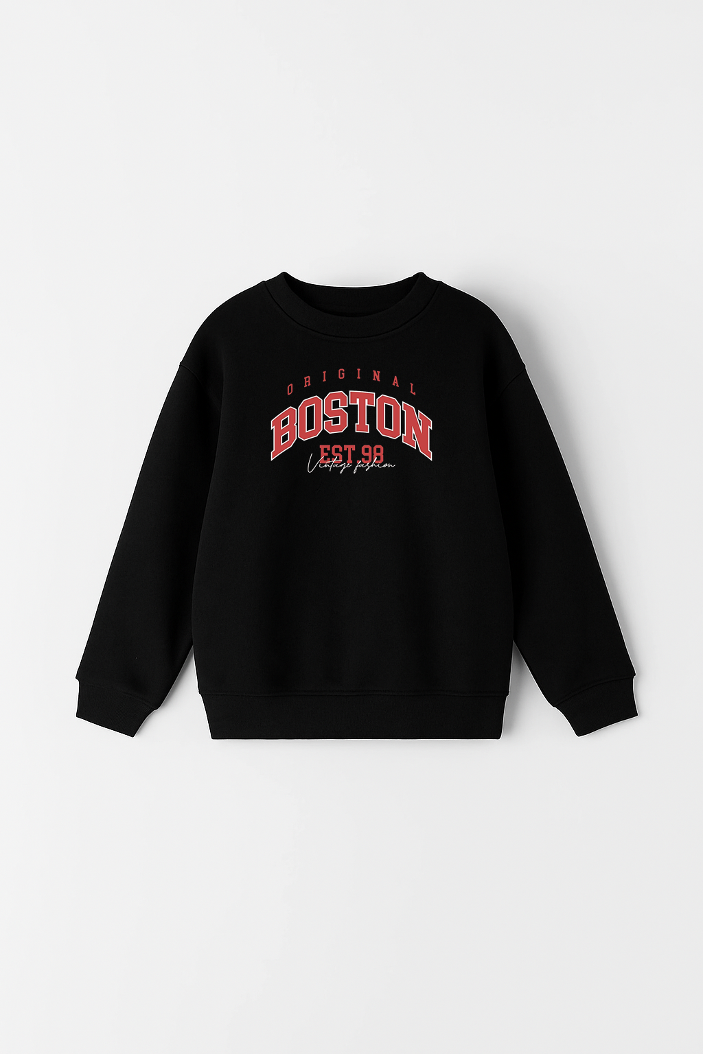 Black sweatshirt with Original Boston EST 98