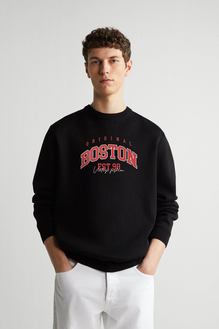 Black sweatshirt with Original Boston EST 98
